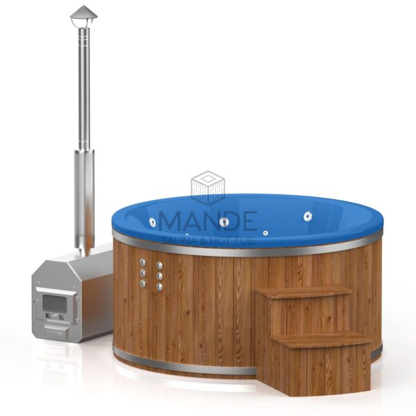 Fiberglass round hot tub (external heater) – Thermo wood