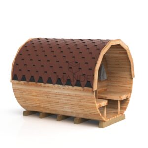 3M Round sauna – Natural oiled wood