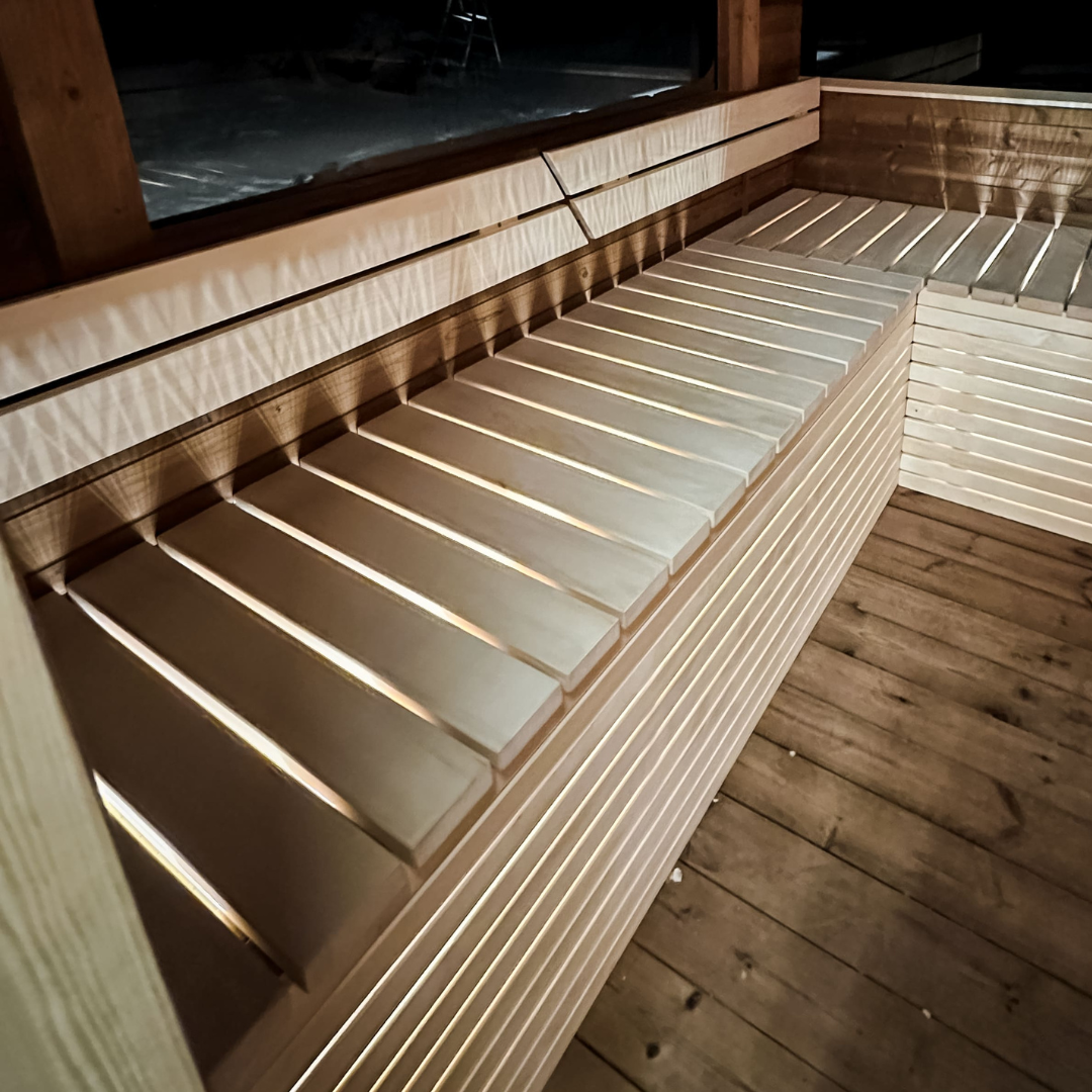 LED lighting under the benches