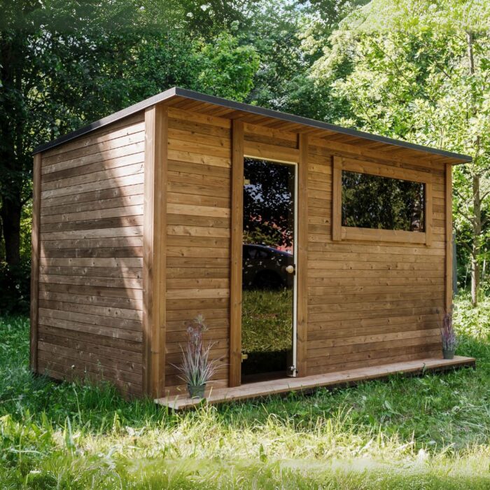 Square 400x240cm sauna with pre-sauna