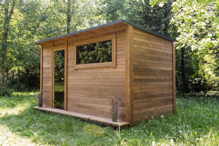 Square 400x240cm sauna with pre-sauna