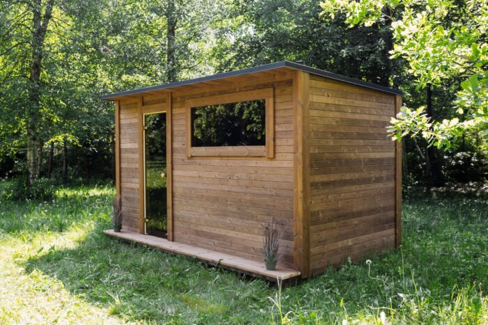 Square 400x240cm sauna with pre-sauna