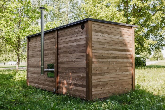 Square 400x240cm sauna with pre-sauna