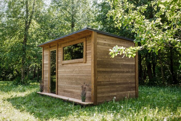 Square 400x240cm sauna with pre-sauna