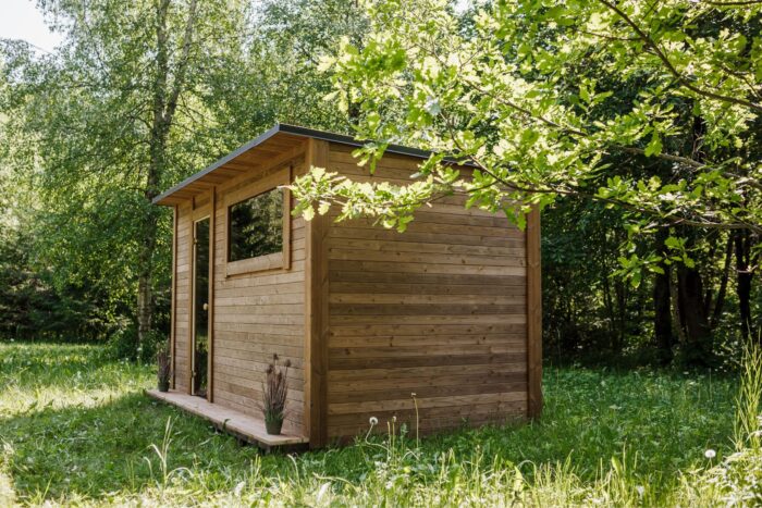 Square 400x240cm sauna with pre-sauna