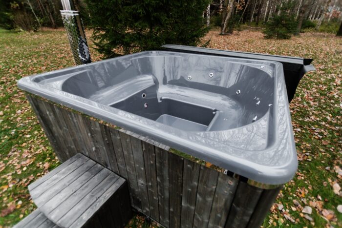 Fiberglass square hot tub (integrated heater) 220×220