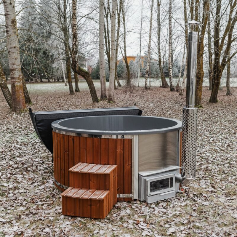 Acrylic round hot tub (integrated heater Horizon) – Thermo wood