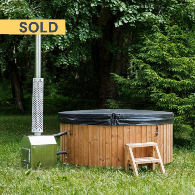 Fiberglass round hot tub (external heater) – Thermo wood