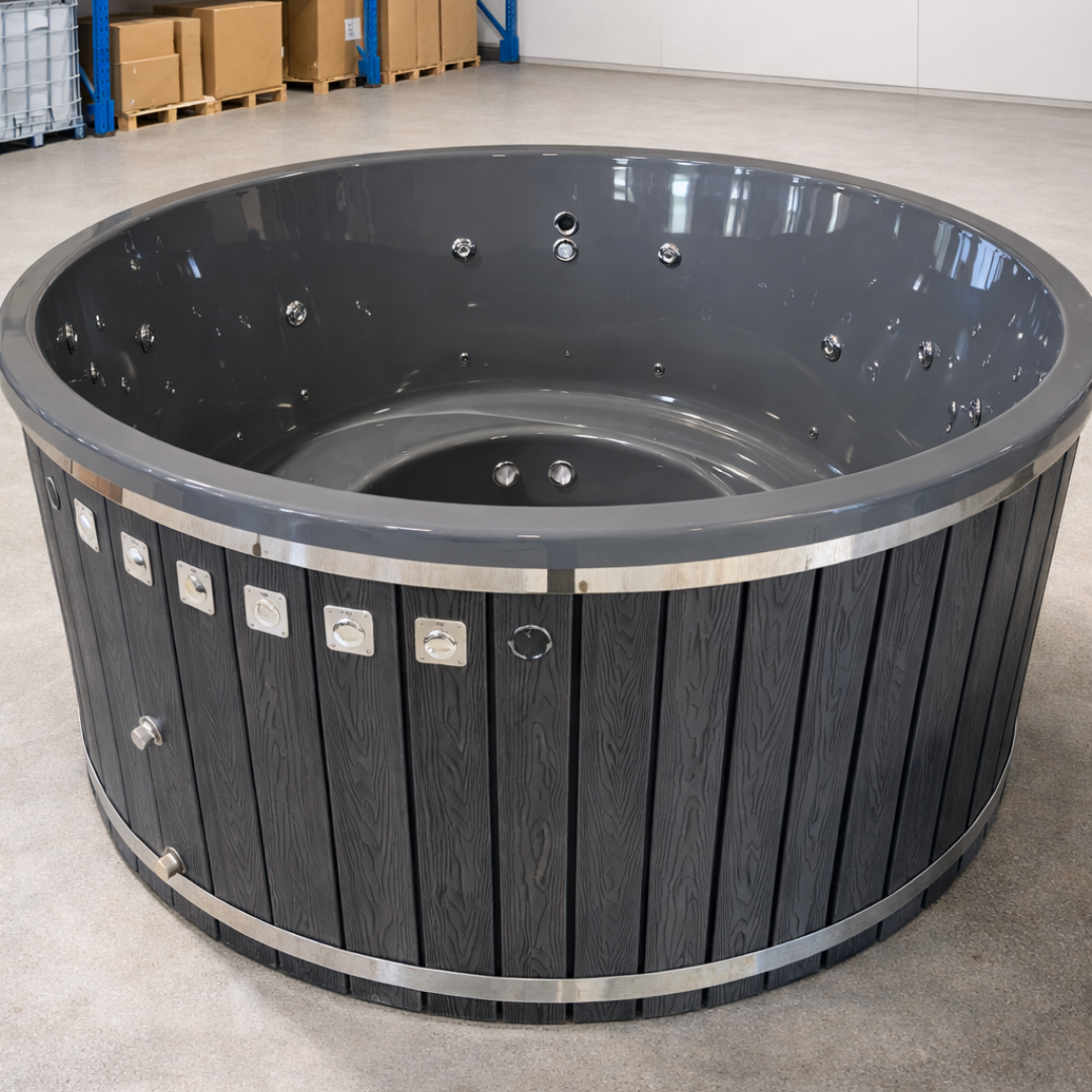 Acrylic round hot tub (external heater) (2)