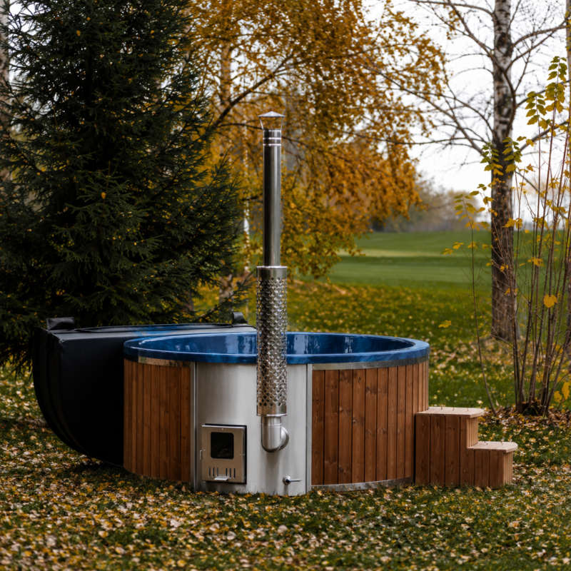 Acrylic round hot tub (integrated heater) – Thermo wood